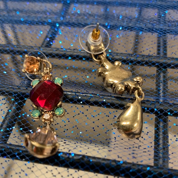 ✨ HP🎉Pink & Teal Crystal Drop Earrings✨ - Picture 4 of 9